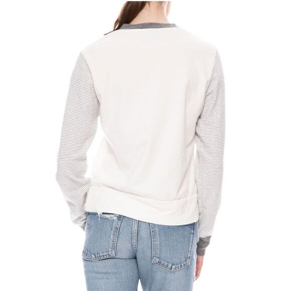 Monrow Striped Sleeve Sweatshirt - Picture 3 of 9